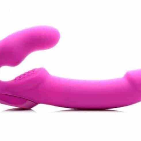 Женский вибрострапон XR Brands Evoke Rechargeable Strap On, розовый