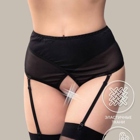 Трусики-пояс для чулок Waname Apparel Pliability черные, 2XL