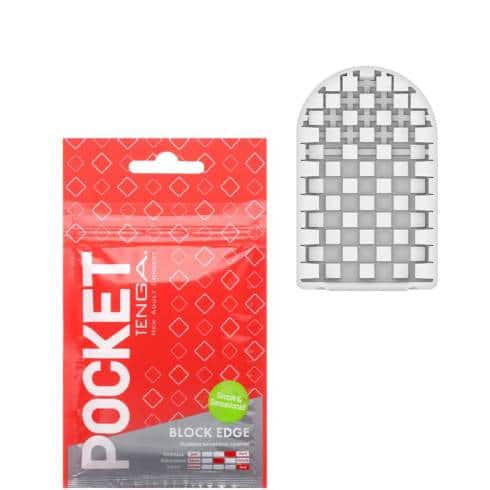 Мастурбатор Tenga Pocket Block Edge, красный
