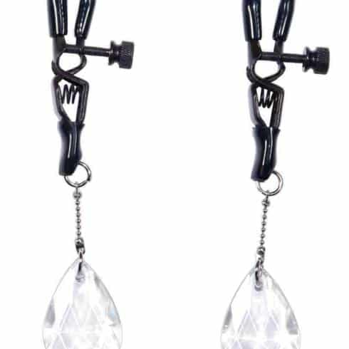 Зажимы на соски с подвесами в виде хрустальных капелек