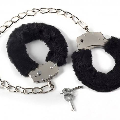 Оковы с мехом Lola Games Bondage, черные