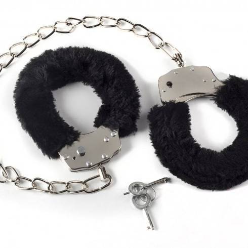 Оковы с мехом Lola Games Bondage, черные
