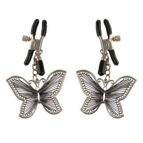 Зажимы на соски PipeDream Butterfly Nipple Clamps, серебристый