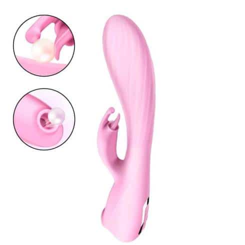 Тройной вибратор-кролик Erocome Triangulum с вакуумным стимулятором, розовый