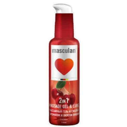 Массажный гель-смазка 2 в 1 Masculan Вишня на водной основе, 130 мл