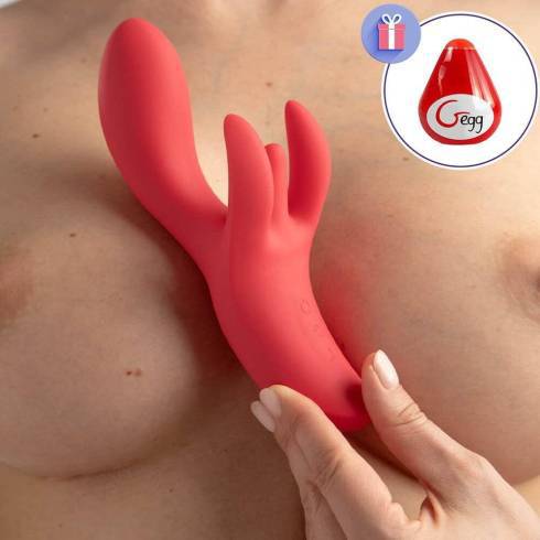 Вибратор-кролик с 4 моторами Woma Shakira, красный