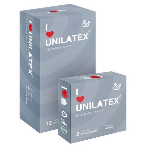 Презервативы ребристые Unilatex, 12 шт + 3 шт в подарок