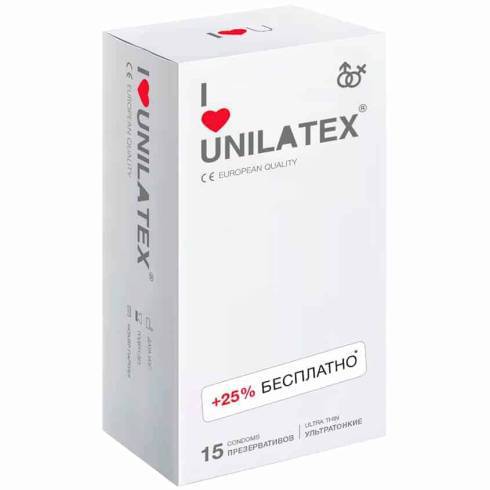 Презервативы ультратонкие Unilatex, 12 шт + 3 шт в подарок
