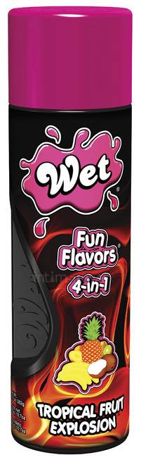 Гель-лубрикант оральный - Wet Fun Flavors 4-в-1, тропические фрукты 316 мл 