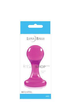 Анальная пробка NS Novelties Luna Balls на присоске маленькая, розовая