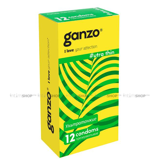 Презервативы ультратонкие Ganzo Ultra Thin, 12 шт