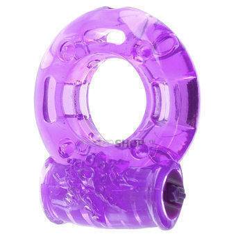 Эрекционное кольцо LoveToy Beaded с вибрацией, фиолетовое