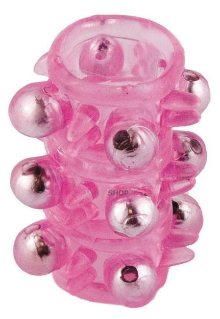 Насадка с шариками Toyfа Pleasure Sleeve, розовая 