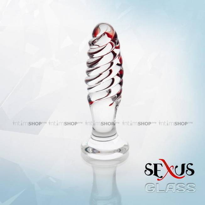 Анальная втулка спираль Sexus Glass, прозрачная