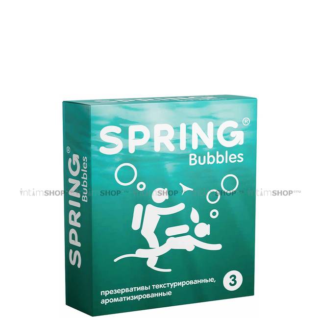 Презервативы рельефные с точками Spring Bubbles, 3 шт