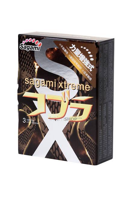 Презервативы зауженные Sagami Xtreme Cobra, 3 шт