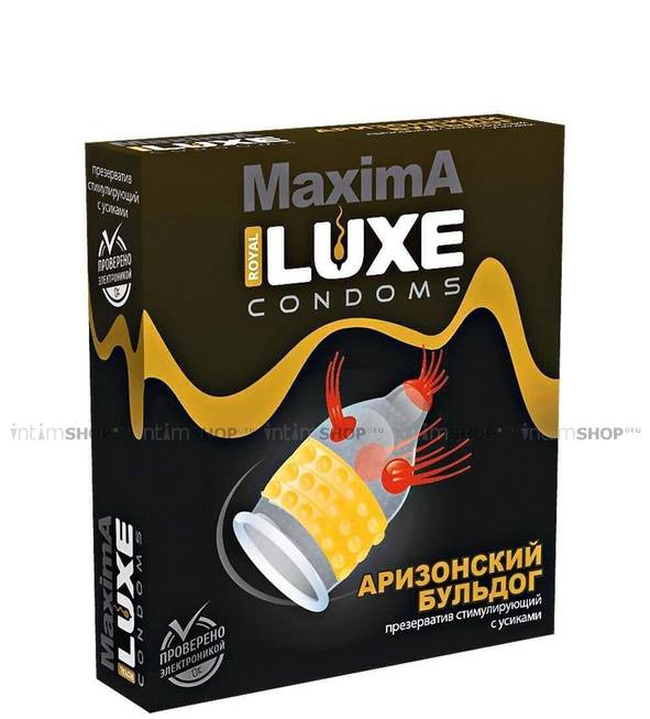 Презерватив Luxe Maxima Аризонский бульдог с усиками и точками, 1 шт
