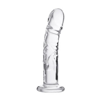 Фаллоимитатор Sexus Glass рельефный, бесцветный, 19,5 см