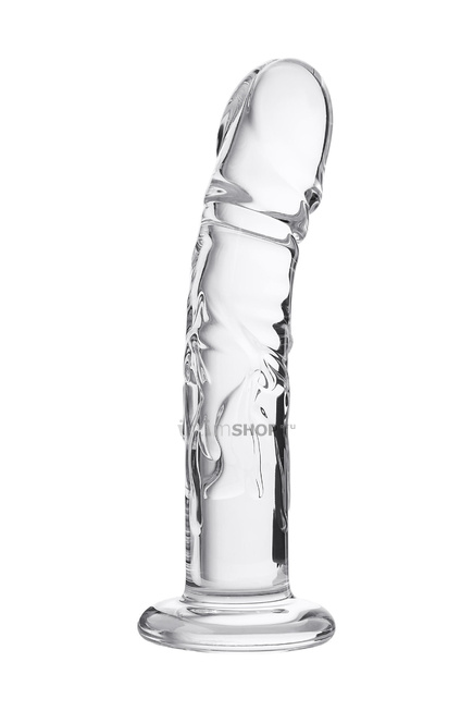 фото Фаллоимитатор Sexus Glass рельефный, бесцветный, 19,5 см