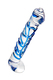 Фаллоимитатор Sexus Glass 17 см, бесцветный, синий