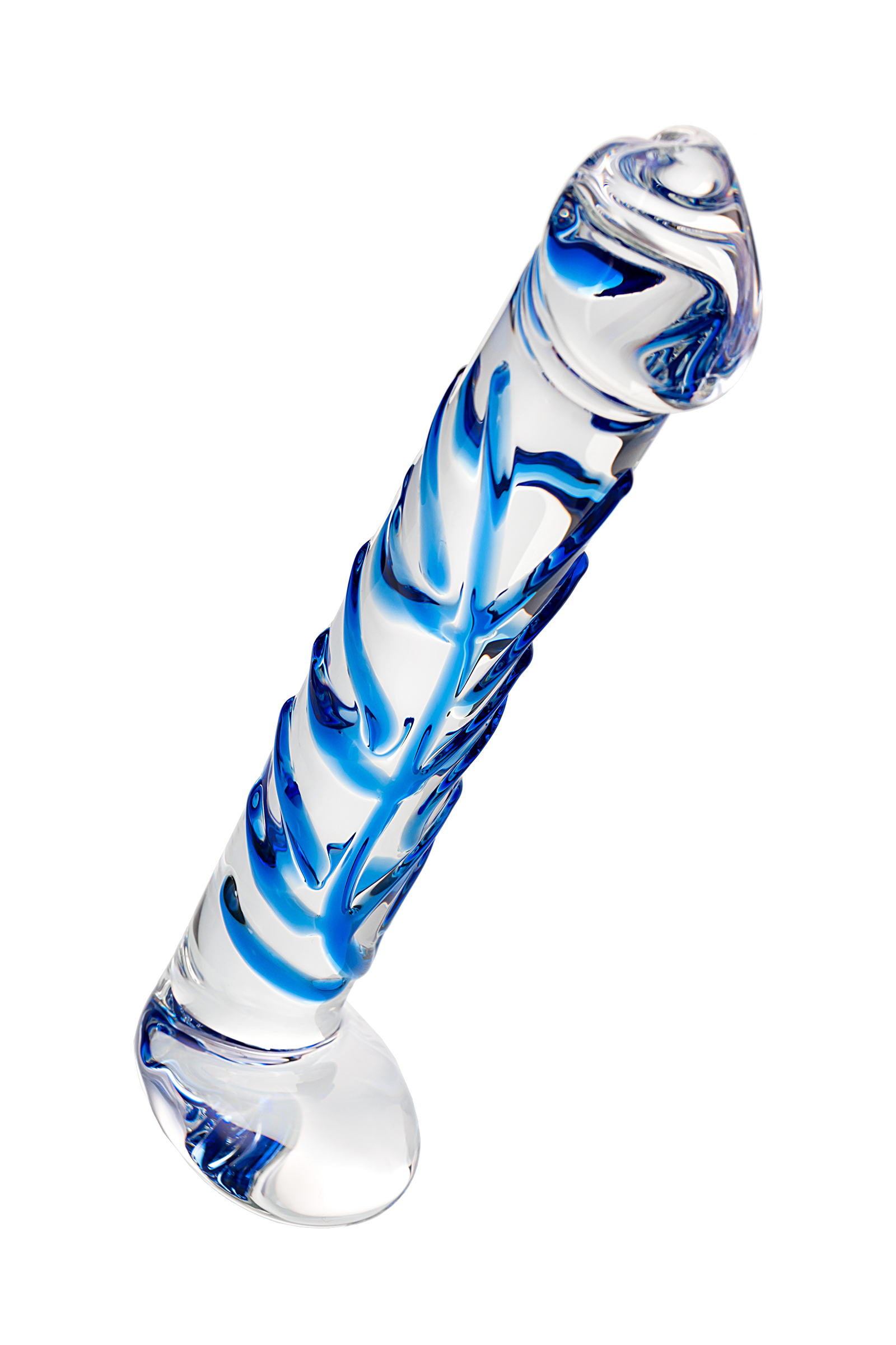 Фаллоимитатор Sexus Glass 17 см, бесцветный, синий