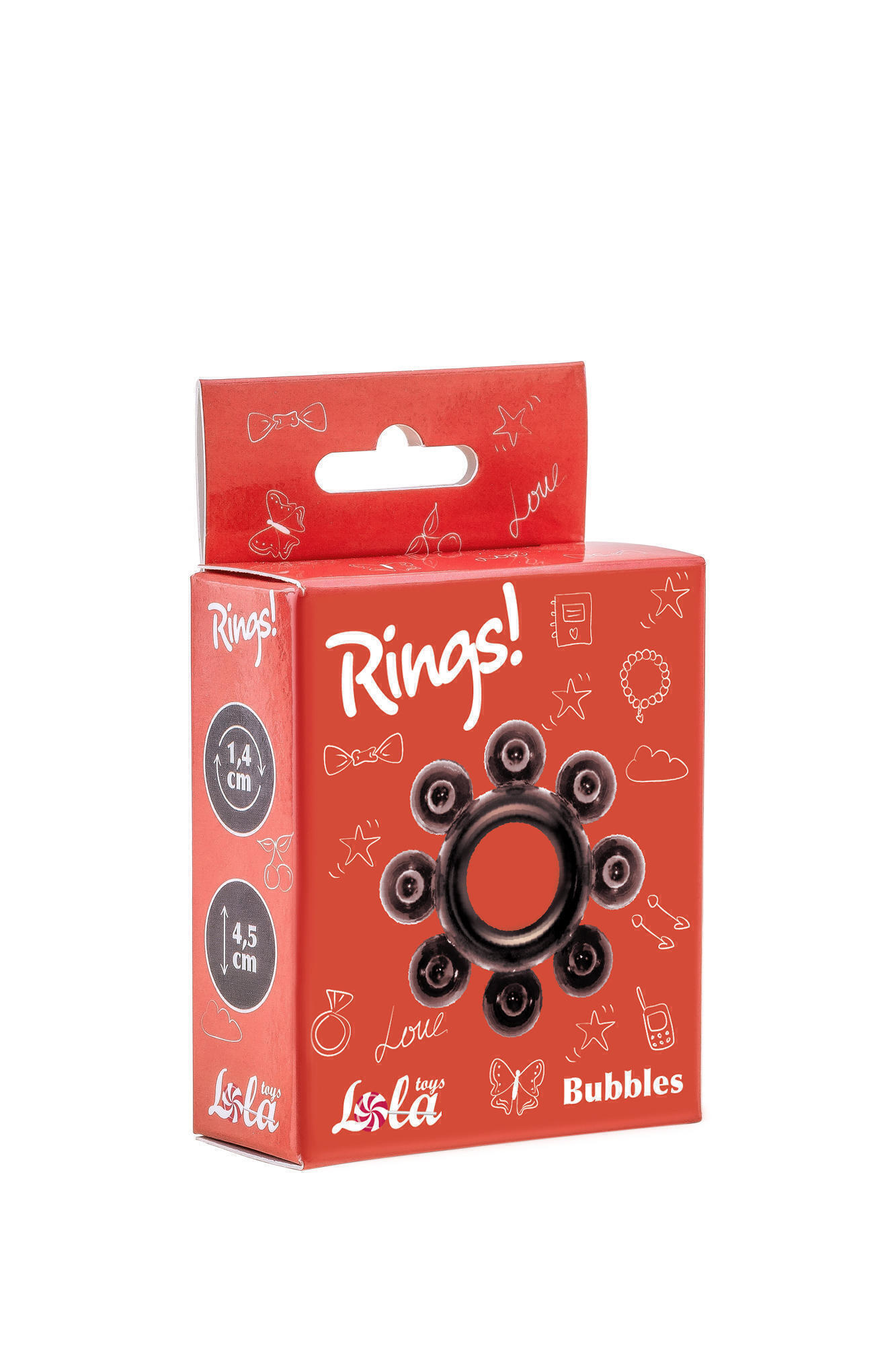 Эрекционное кольцо Lola Games Rings Bubbles, чёрное