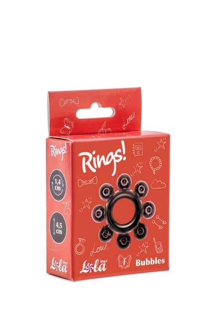 Эрекционное кольцо Rings Bubbles, чёрное от IntimShop