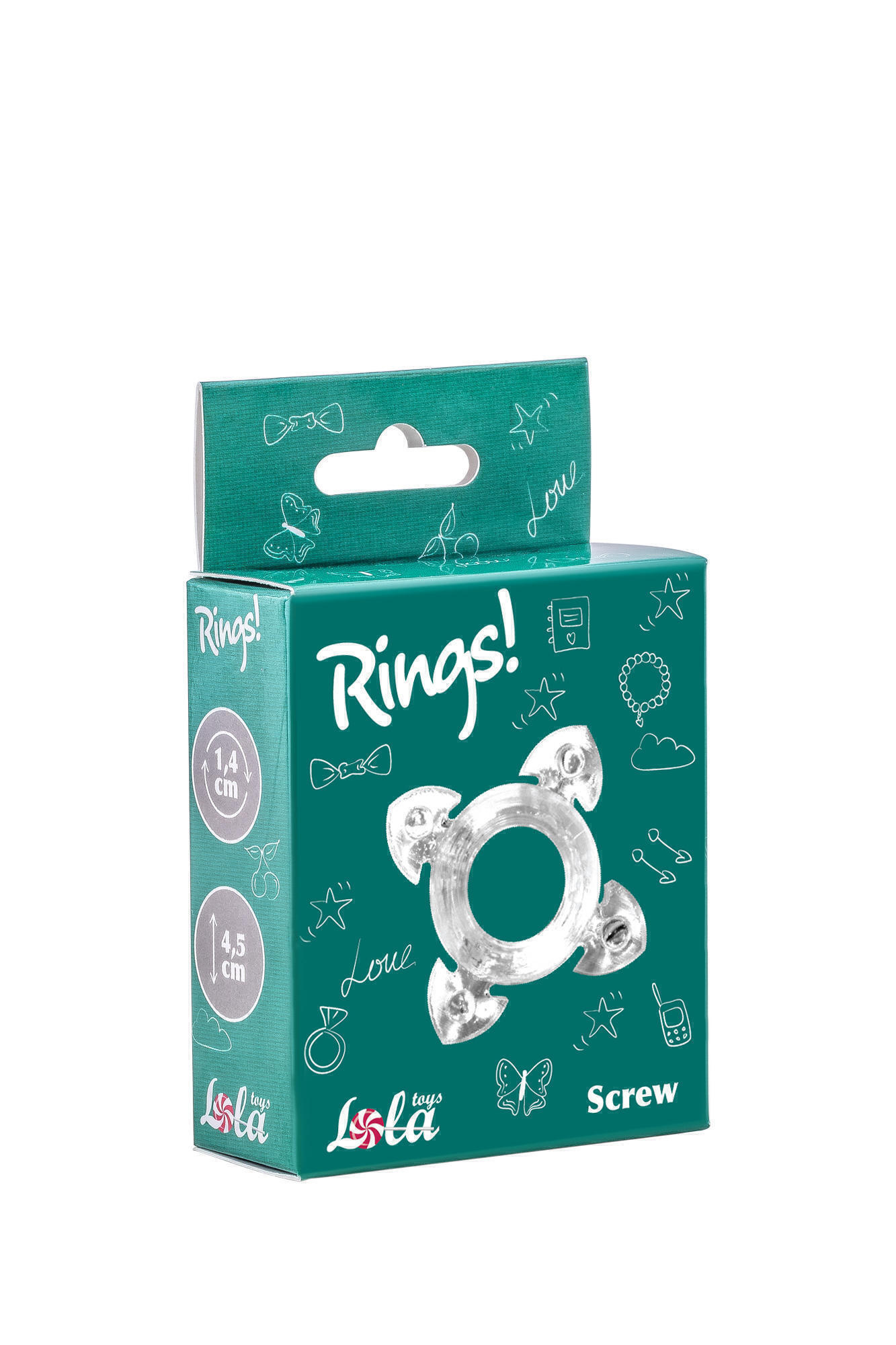 Эрекционное кольцо Lola Games Rings Screw, бесцветное