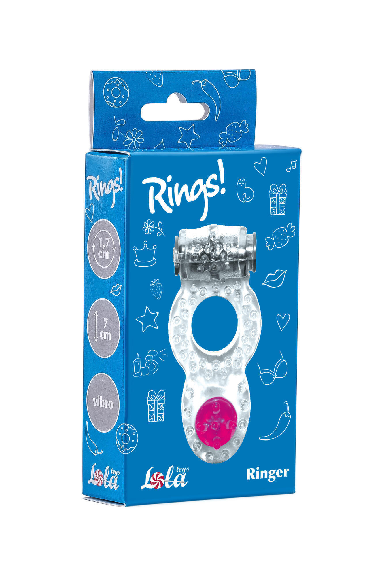 Виброкольцо с клиторальным стимулятором Lola Games Rings Ringer, бесцветное