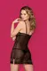 Сорочка Obsessive 856-CHE-1 chemise, Чёрный, L/XL