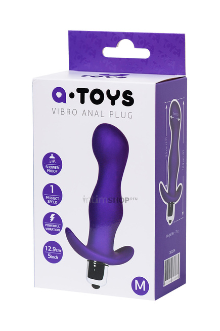 Анальная пробка с вибрацией A-Toys by TOYFA M, фиолетовая - фото 2