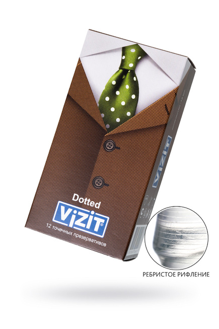 фото Презервативы Vizit Dotted, точечные, 12 шт, купить