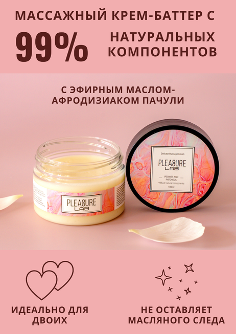 

Массажный крем Pleasure Lab Delicate пион и пачули, 100 мл