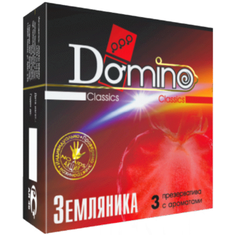 Презервативы Domino Classic Земляника, 3 шт