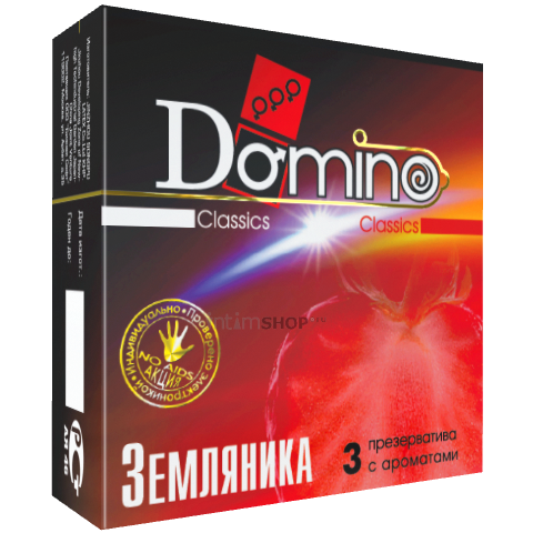 Презервативы Domino Земляника 3 шт от IntimShop