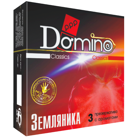 Презервативы Domino Classic Земляника, 3 шт