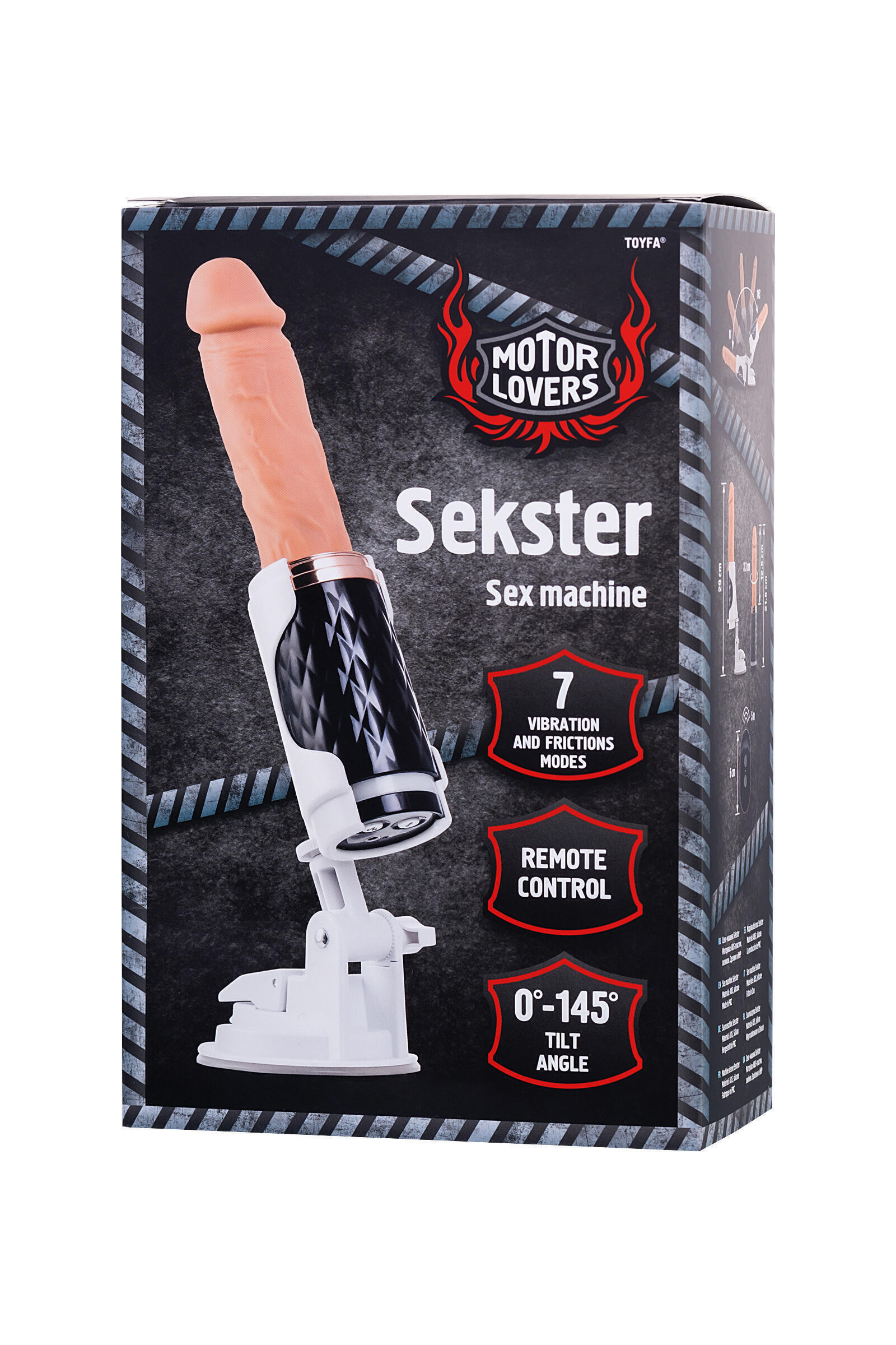 Секс-машина с нагревом и пультом ДУ Sekster MotorLovers, черная