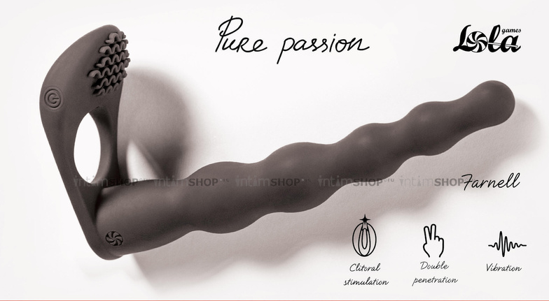 фото Вибронасадка для двойного проникновения Pure Passion Farnell, черный