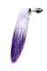 Анальная пробка Metal by Toyfa M с фиолетовым хвостом, серебристая