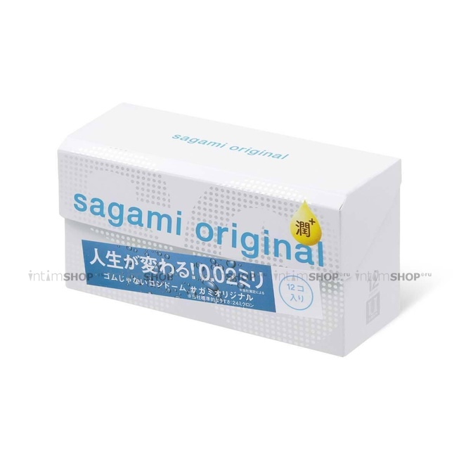 Презервативы полиуретановые с увеличенным количеством смазки Sagami Original 0.02 Extra Lub, 12шт от IntimShop