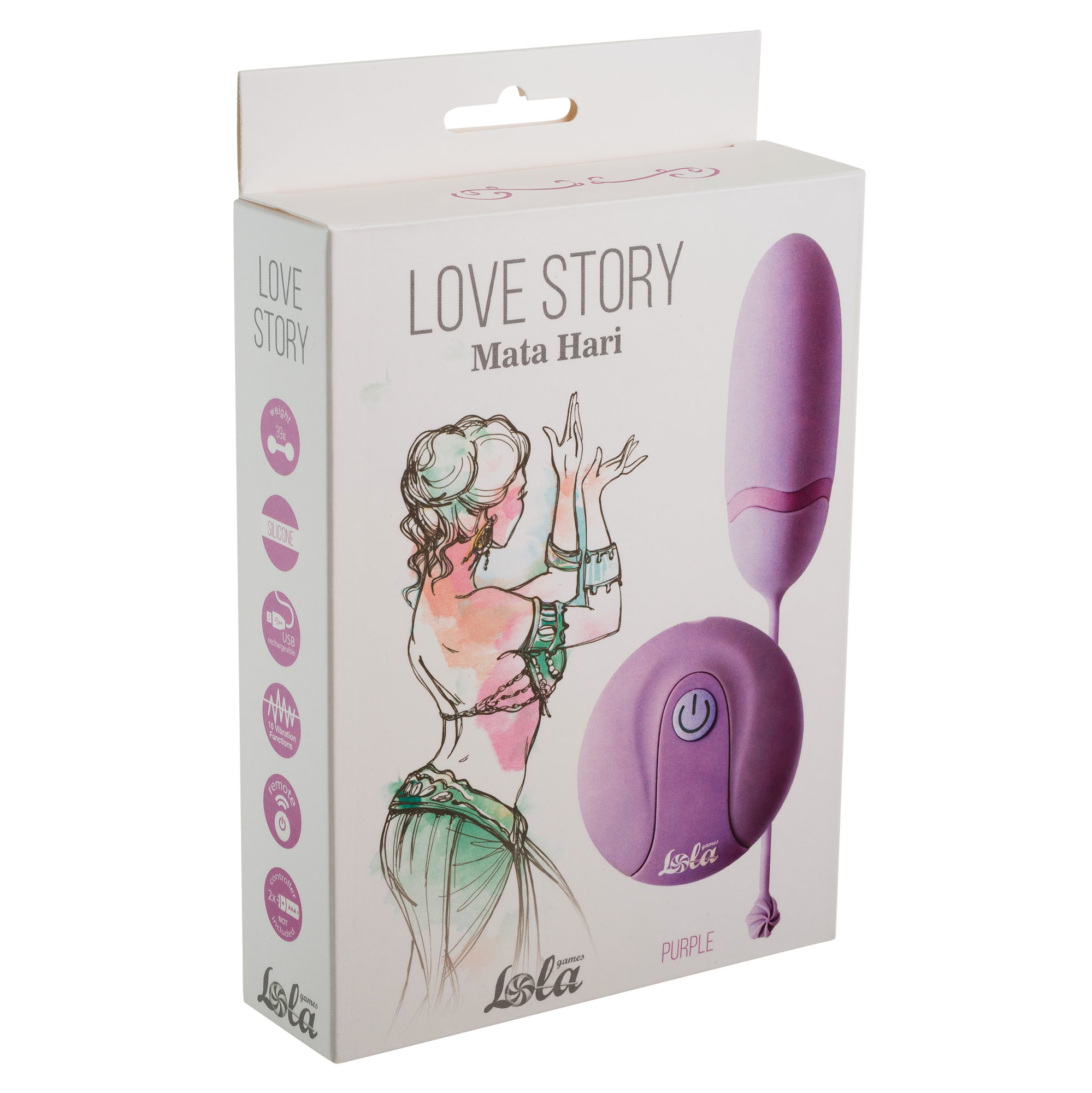 Виброяйцо на пульте управления Lola Toys Love Story Mata Hari, фиолетовый