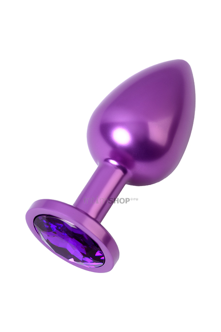 Анальная пробка Toyfa Metal с кристалом цвета аметист, 8,2 см, фиолетовый от IntimShop