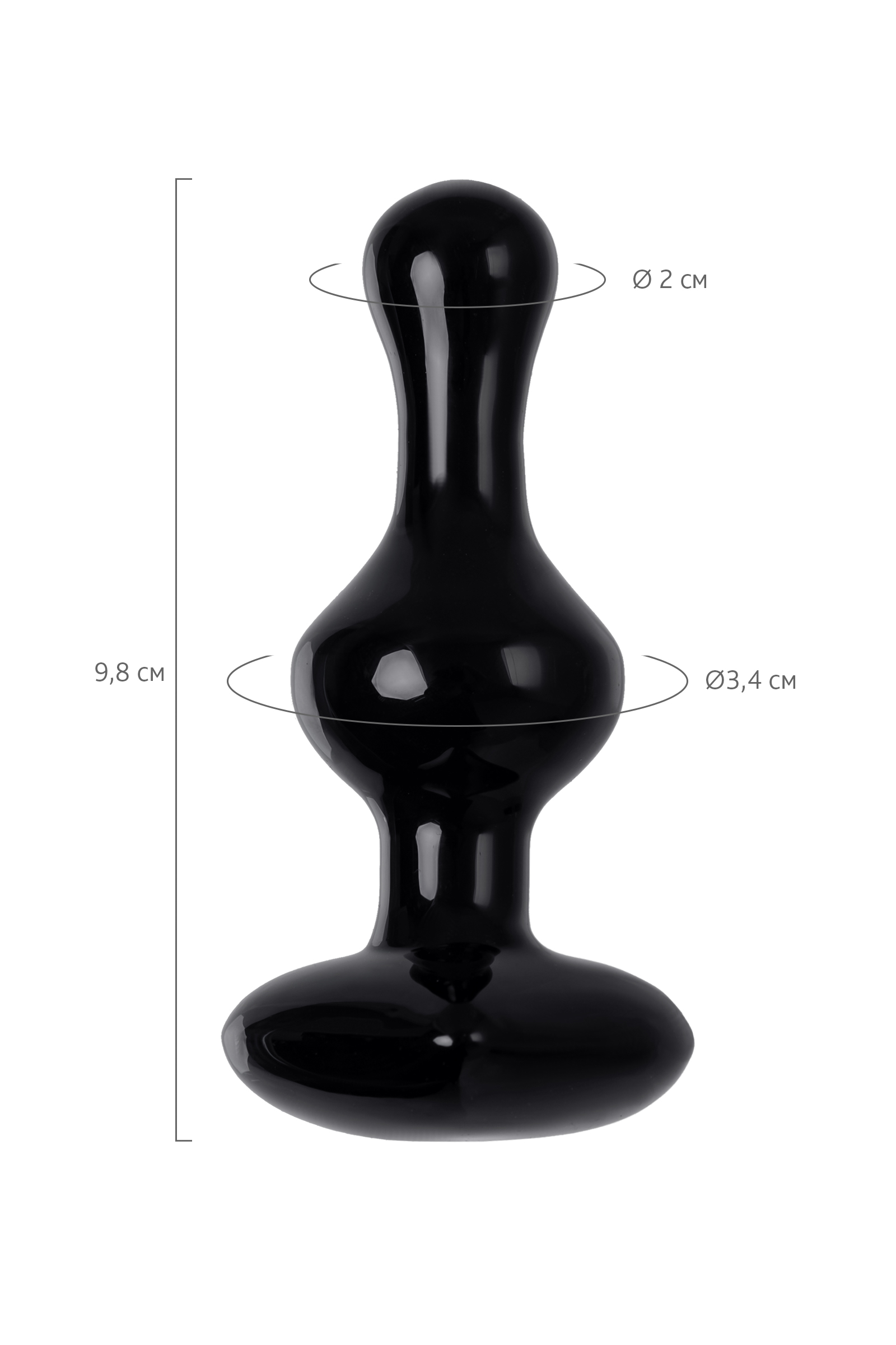 Анальная пробка Sexus Glass, черная