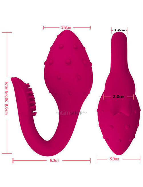 Мини-вибратор с клиторальной стимуляцией Iyiqu «Клубничка», бордовый от IntimShop