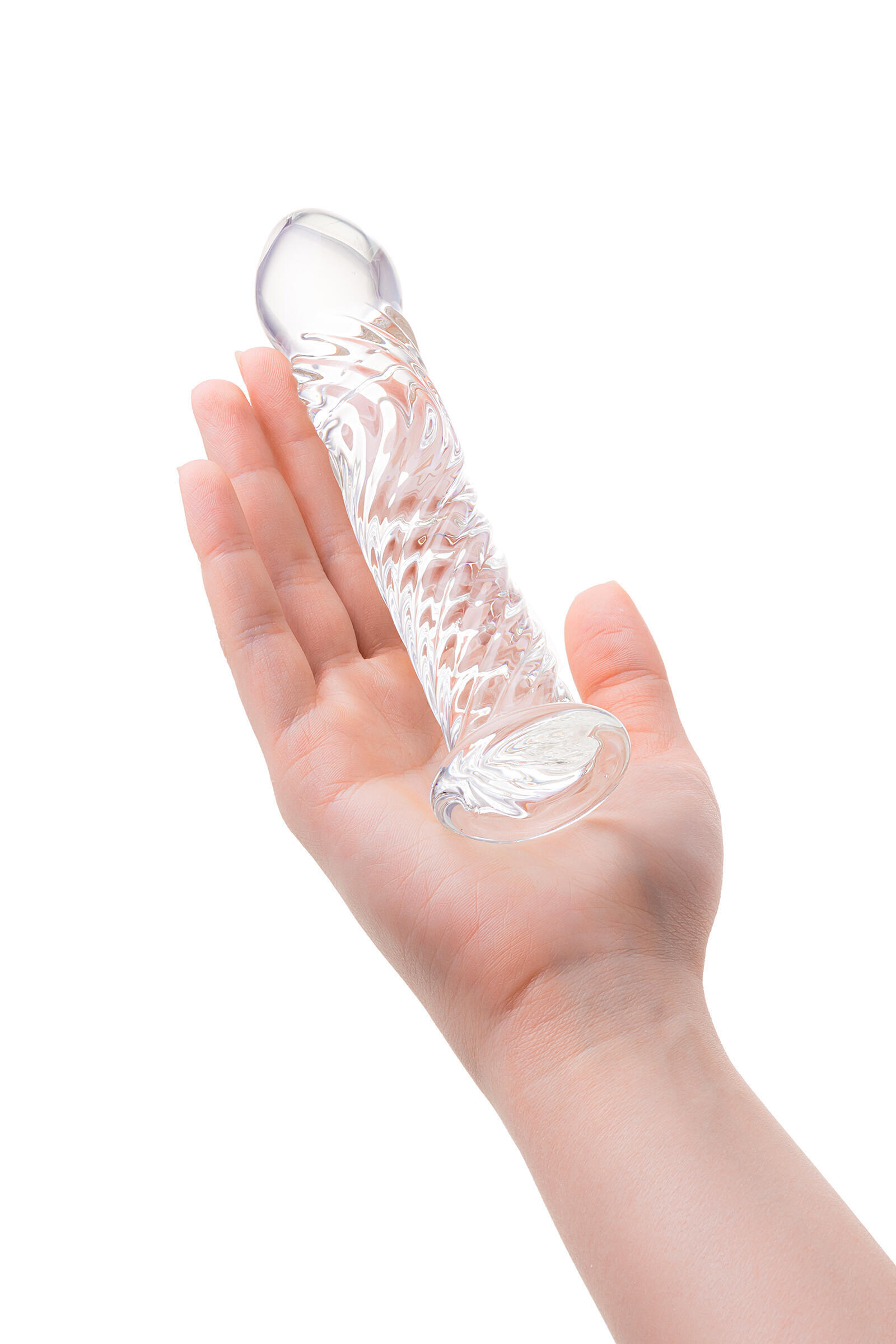 Фаллоимитатор Sexus Glass ребристый, бесцветный, 16,5 см