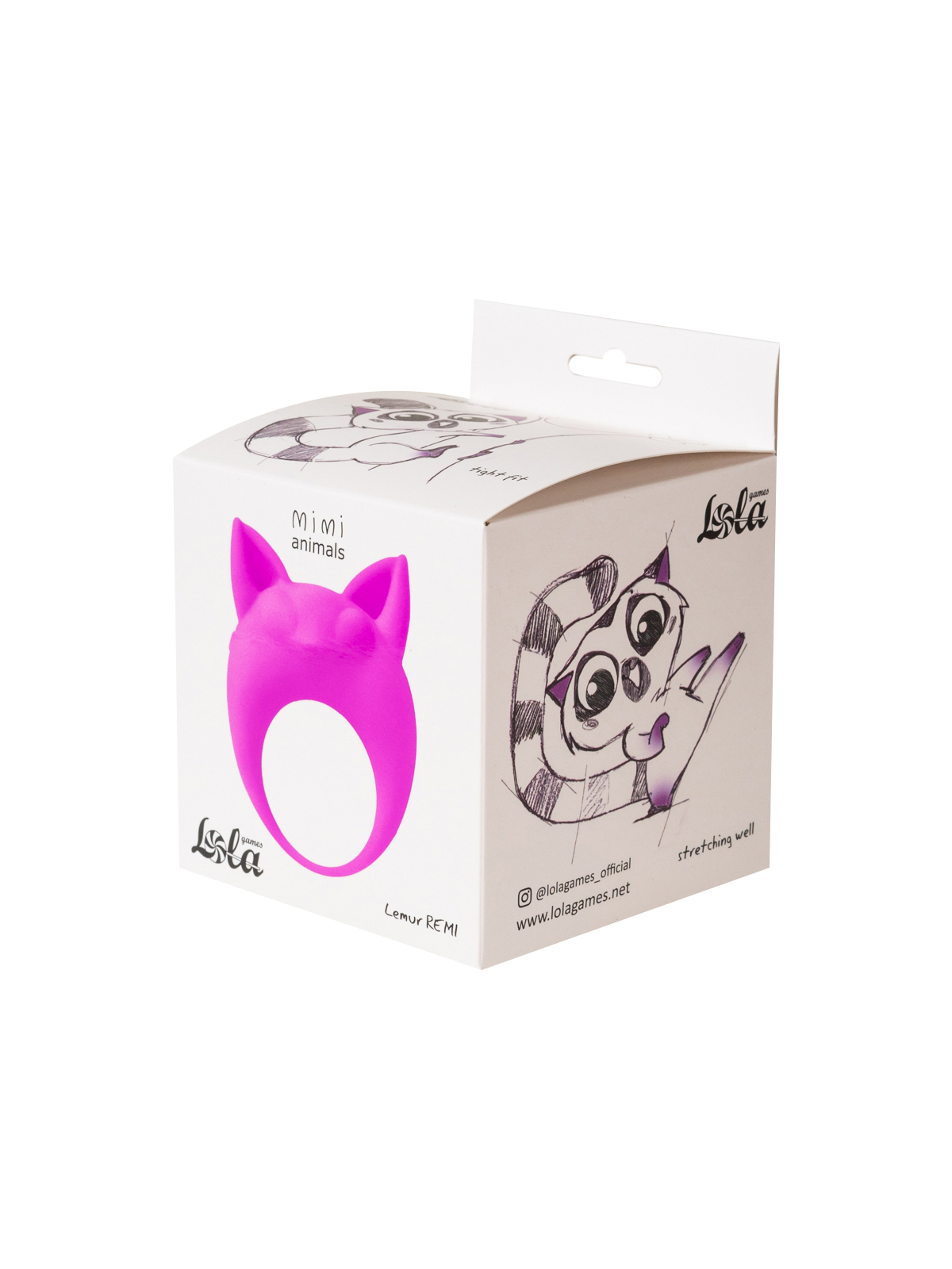 Виброкольцо Lola Toys Mimi Animals Lemur Remi, фиолетовое