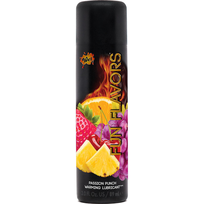 фото Согревающий лубрикант и лосьон для массажа WET Fun Flavors, фруктовый микс, 89 мл