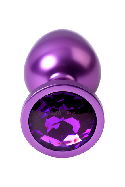 Анальная пробка Toyfa Metal с кристалом цвета аметист, 8,2 см, фиолетовый от IntimShop