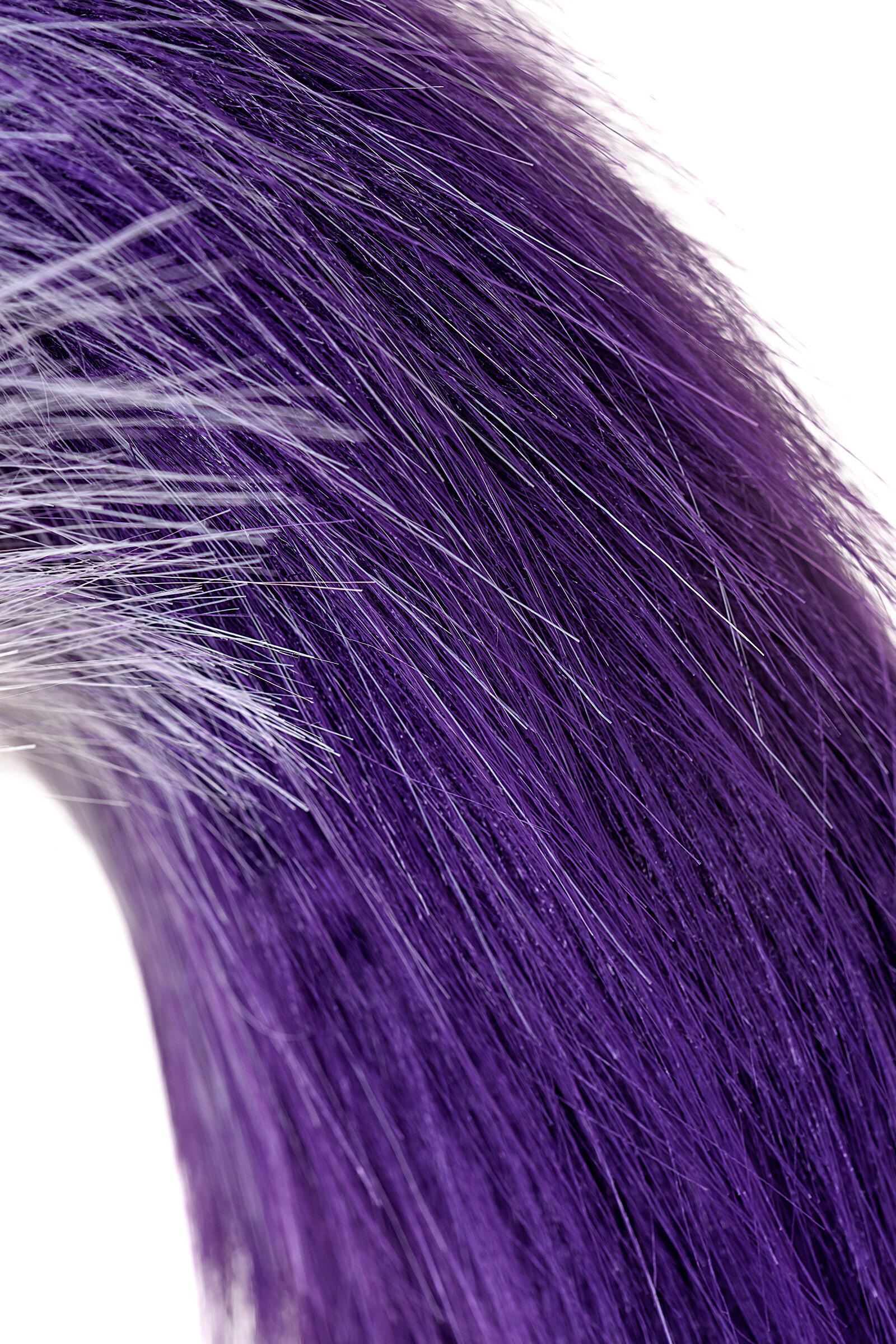 Анальная пробка Metal by Toyfa M с фиолетовым хвостом, серебристая