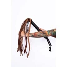 Плетеный флоггер  Scandal из натуральной кожи, коричневый, 86 см